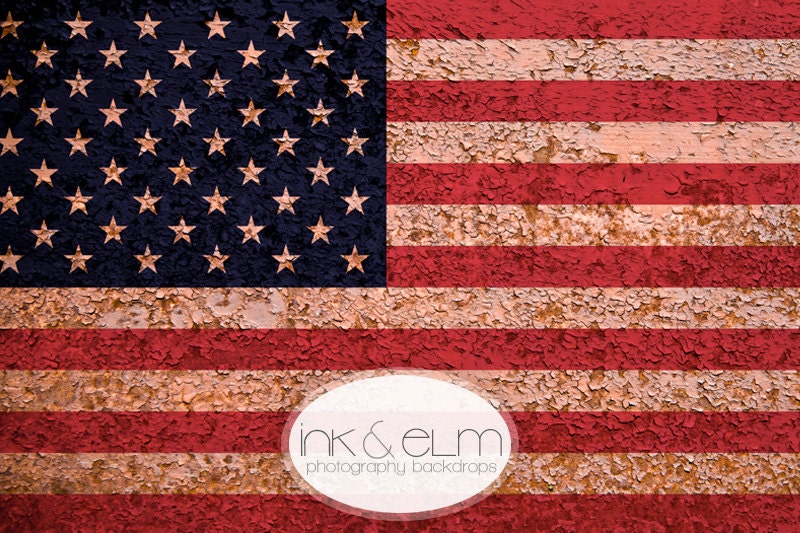 Vinyl Photography Backdrop NEW 5ft x 6ft, American Flag Backdrop, Vintage Antique American Flag Fourth of July Background, "Betsy Ross"
