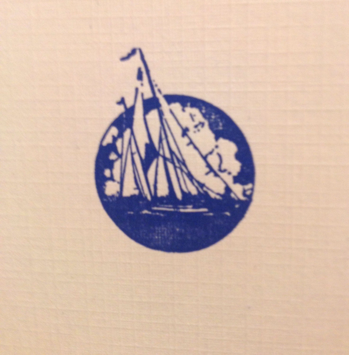 sailboat circle letterpress card