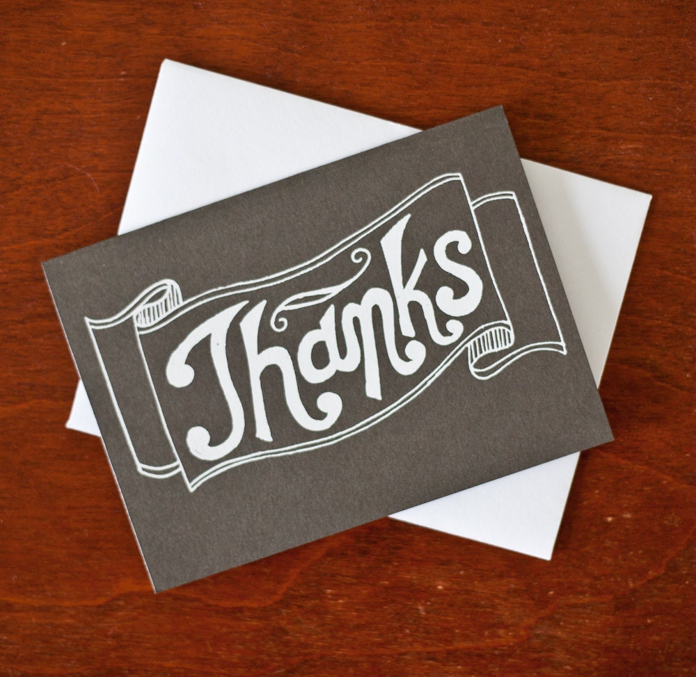 thank you card chalkboard banner screenprinted - exit343design