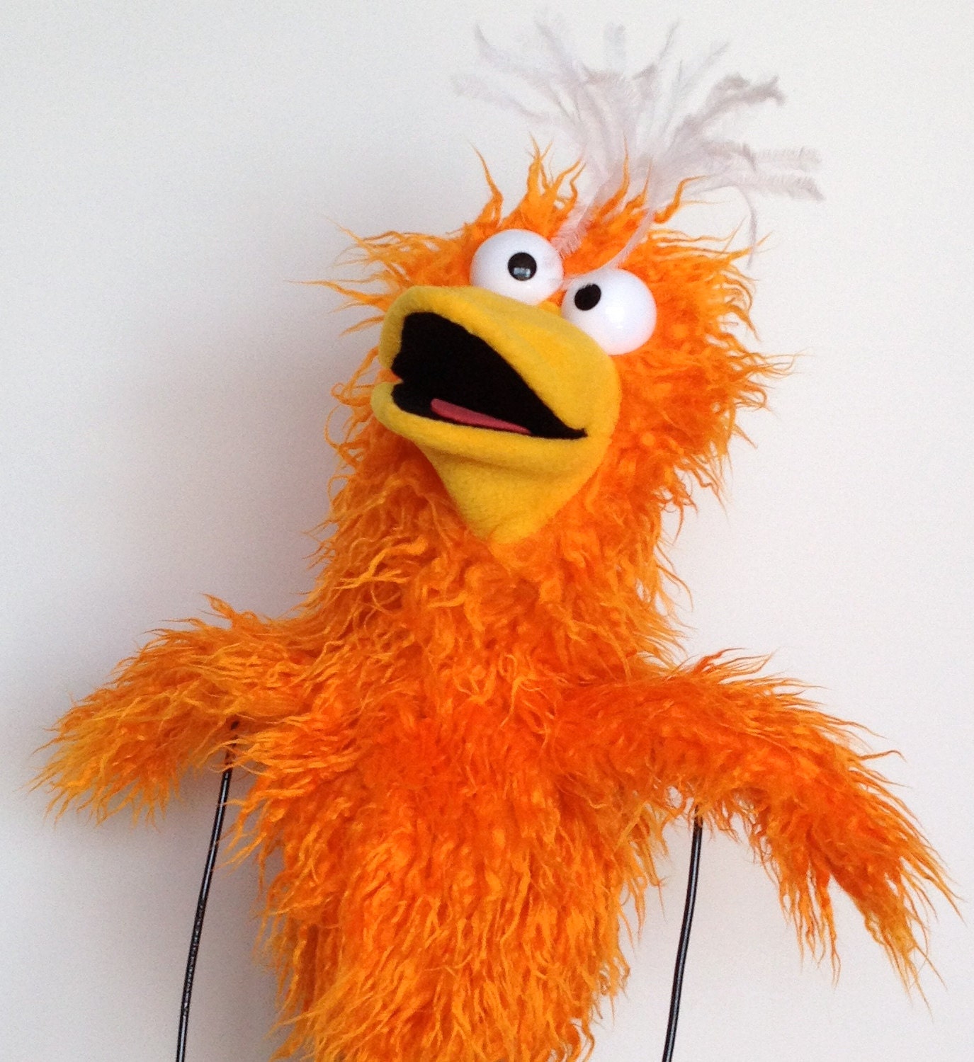 Bird Puppet - Ragged Orange