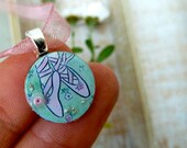 Euro coin pendant/coin necklace, BALLET SHOES, in hand painted gift box, with silver plated chain INCLUDED