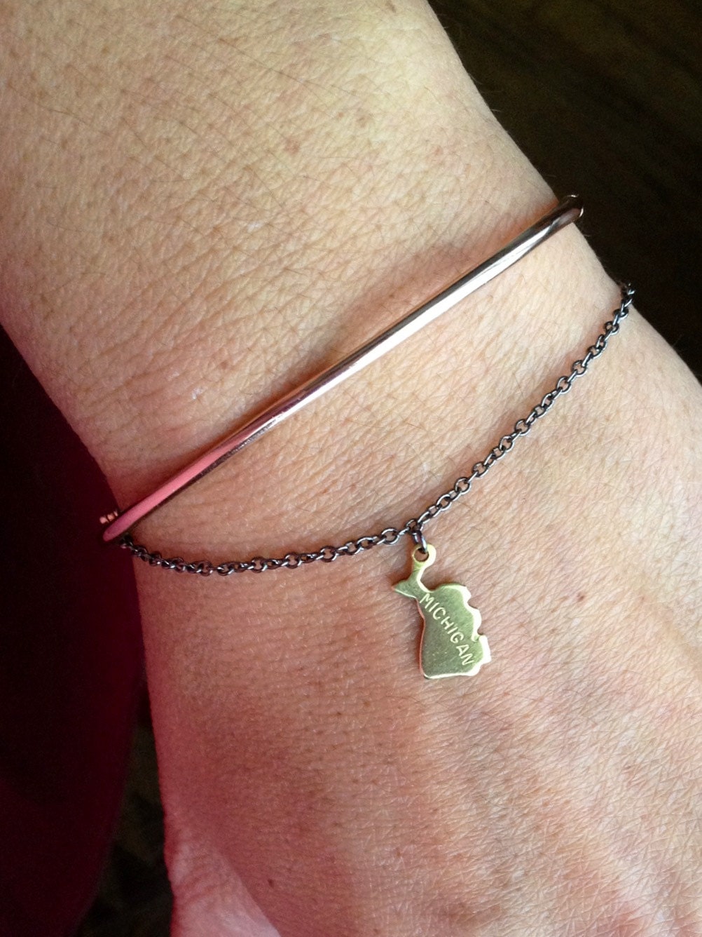 Single State Charm Bracelet, graduation gift, college