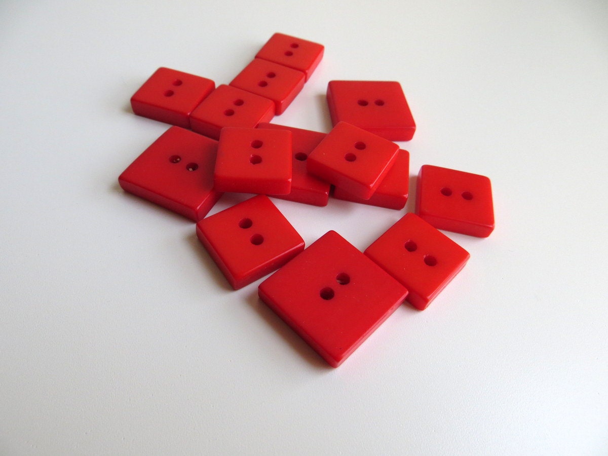 Red Square Buttons