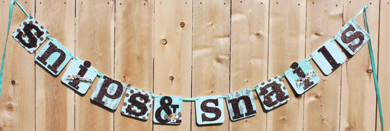 Baby Shower Party Banner - Puppy Theme - Snips and Snails