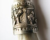 Vintage Antique Chinese Silver Opera Souvenir Ring Amazing Details rare