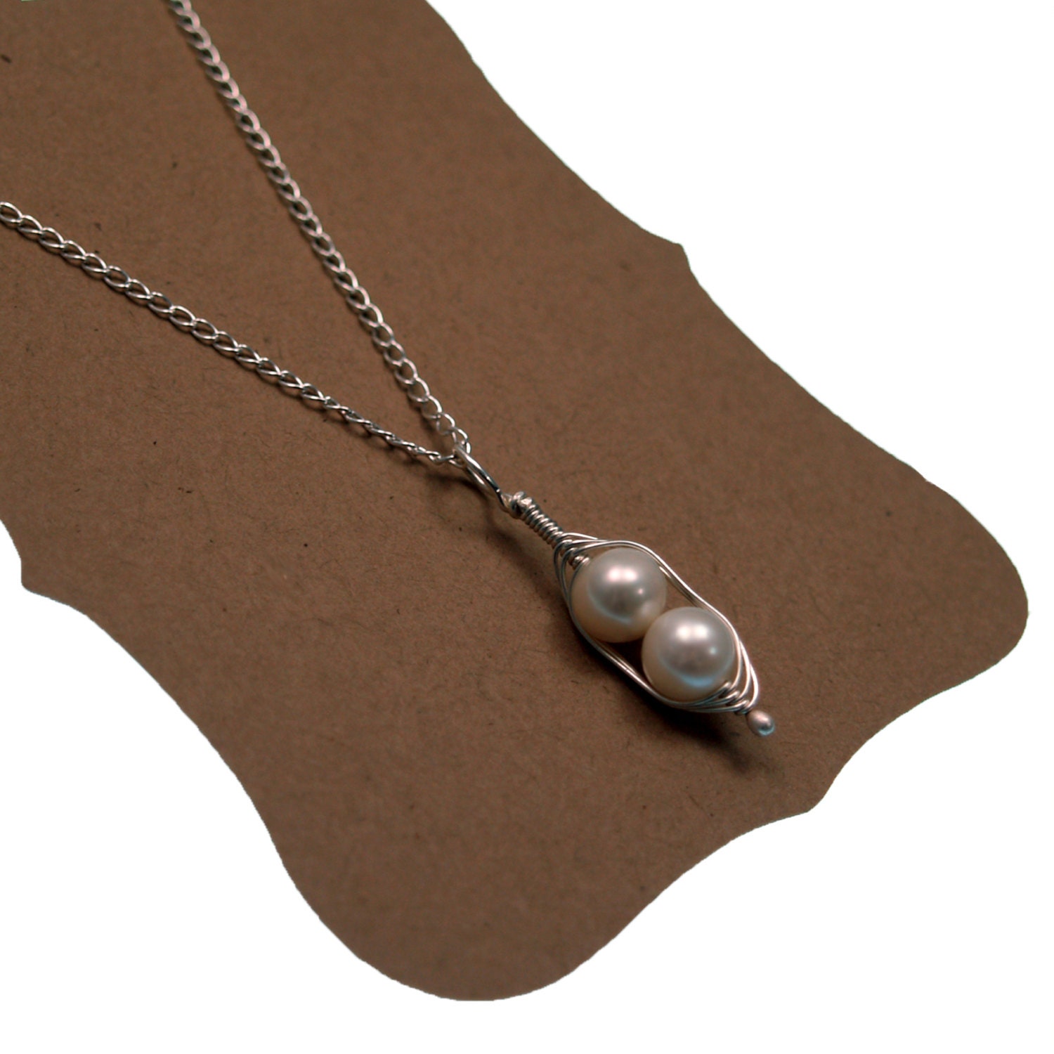 sterling silver two peas in a pod necklace
