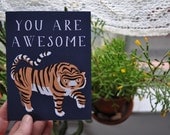 You Are Awesome Notecard with Tiger