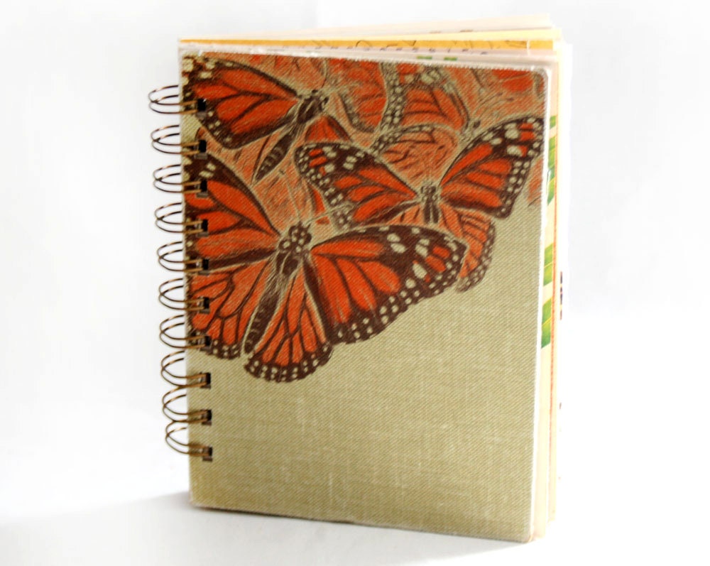 Flight of the Monarch - Wire-Bound Recycled Art Journal