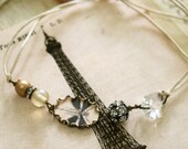 French dragonfly.rhinestone beaded dragonfly charm,string bracelet. Tiedupmemories