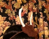 Deer Brown Antler Headband - Black Forest Faun Fawn Costume