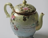 vintage porcelain floral teapot
