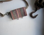 Vintage print Waist pack mini messenger hiking satchel hippie rustic details