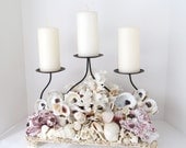 Candleholder Shells Candlestand Centerpiece Fireplace Accent