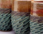 Stoneware Vase/Tumbler- Turquoise and Shino glaze