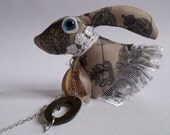 dandy at the court OOAK handmade hare brooch regal royalty prince upcycled bronze brown grey taupe kingdom man brooch