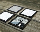 quilted coasters - gray tattoo