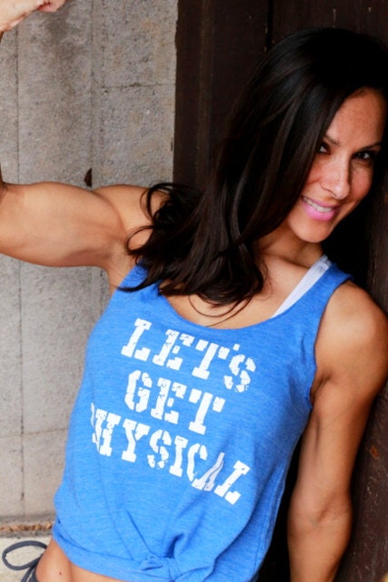 Let's Get Physical. Flowy Eco-Heather Racerback Tank.  Size XL