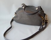SALE - Mini SP12 leather bag in graphite grey leather