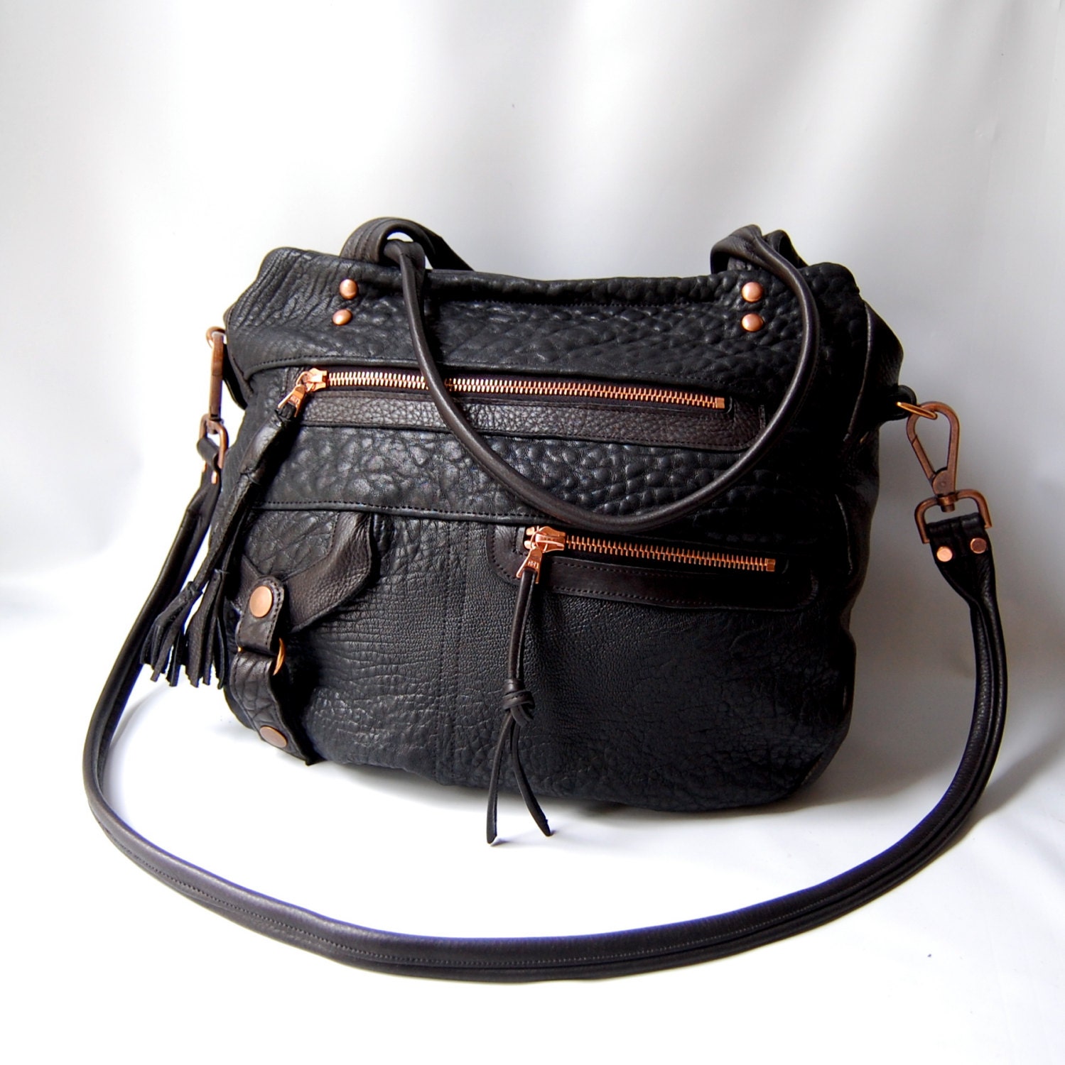 Okinawa leather bag  - NEW - rose gold hardware
