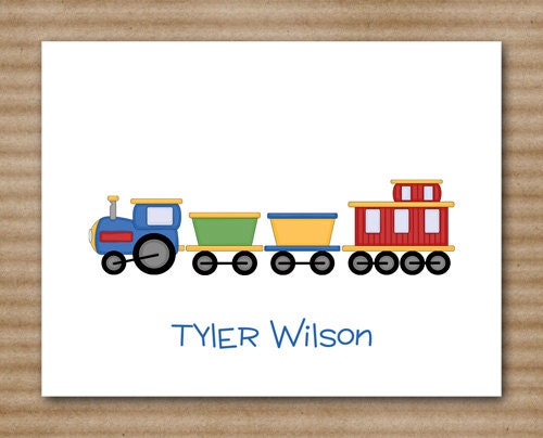 Train Note Cards / Notecards / Personalized (set of 8)