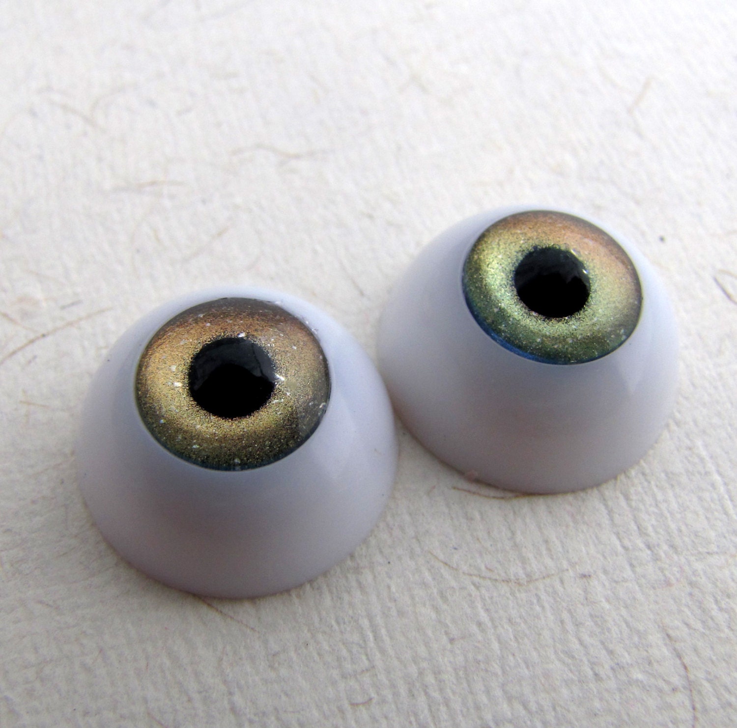 BJD Eyes Ball Jointed Doll Eyes 16mm Hazel Stars - Hazel Blue Green Color Shifting Sparkles