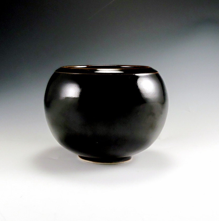 Porcelain Pottery Vase Mirror Black Glaze