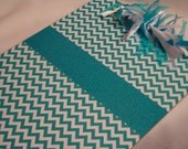 CHEVRON GLITTER CLIPBOARD - Aqua