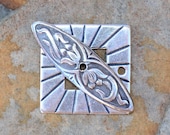 Trinity Brass Co. 1 set Etched Square and Nouveau Lily Bar - Antique Silver - LOW SHIPPING