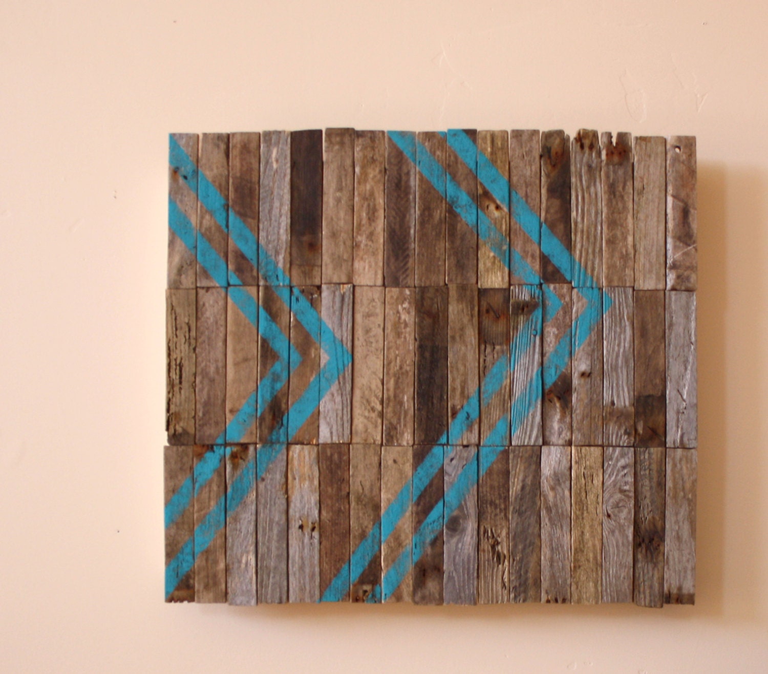 Guided - Modern Industrial - Large Reclaimed Wood Artwork - industrial signage - chevron