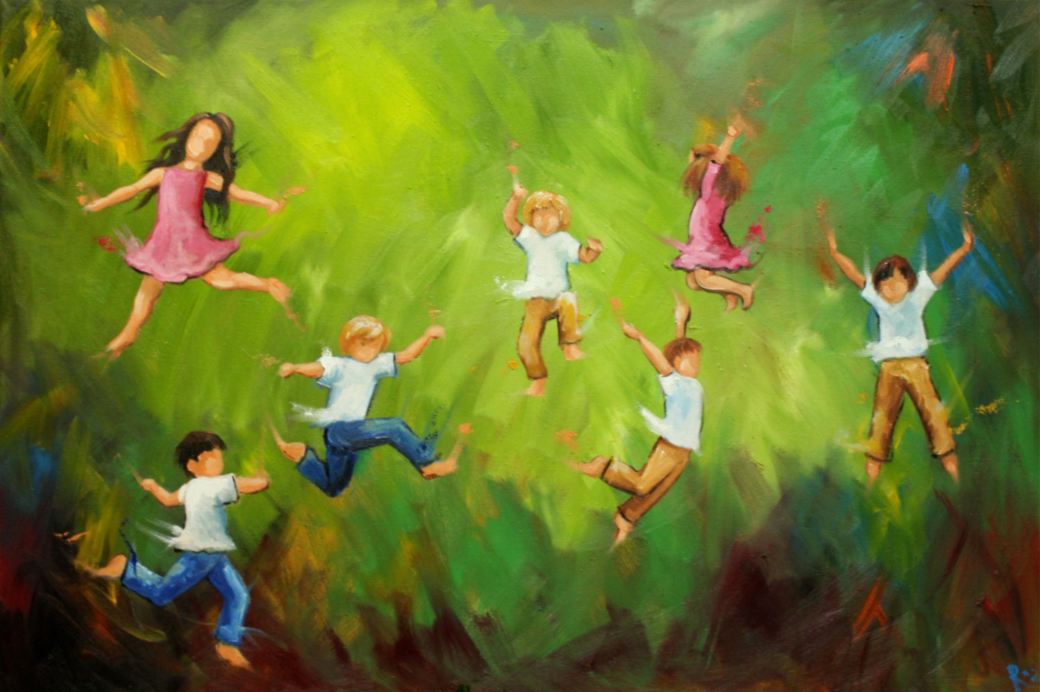 Custom Portrait Leap custom portrait figure oil Painting by Roz