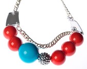 Red Bubbles Necklace,Bib Necklace,Statement Necklace,Plexiglass Jewelry,Lasercut Acrylic