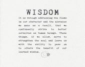 Art Print 8x10 - Wisdom - Inspirational word art