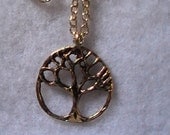Antiqued Gold Celtic Tree of Life Necklace Jewelry 18 inch Unisex Handmade Gift for Him Her Family Friend DragonflyRidge