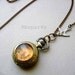 Pocket Watch Necklace with Citrine Glass