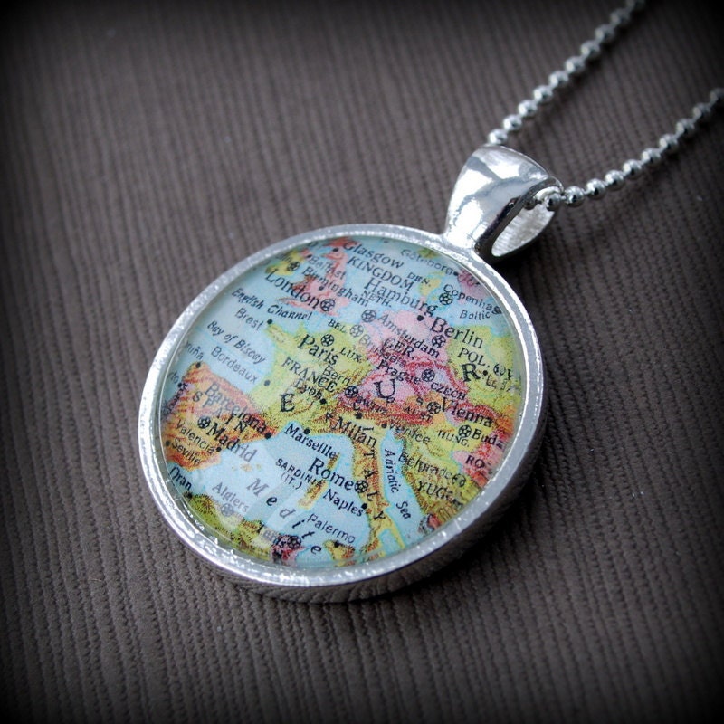 Europe Map Necklace - Great Gift