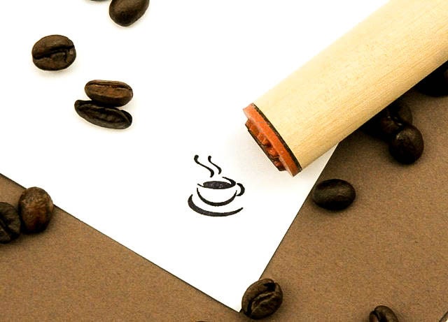 Hot Coffee Rubber Stamp