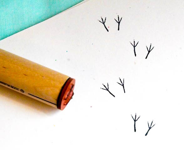 Bird Tracks Rubber Stamp
