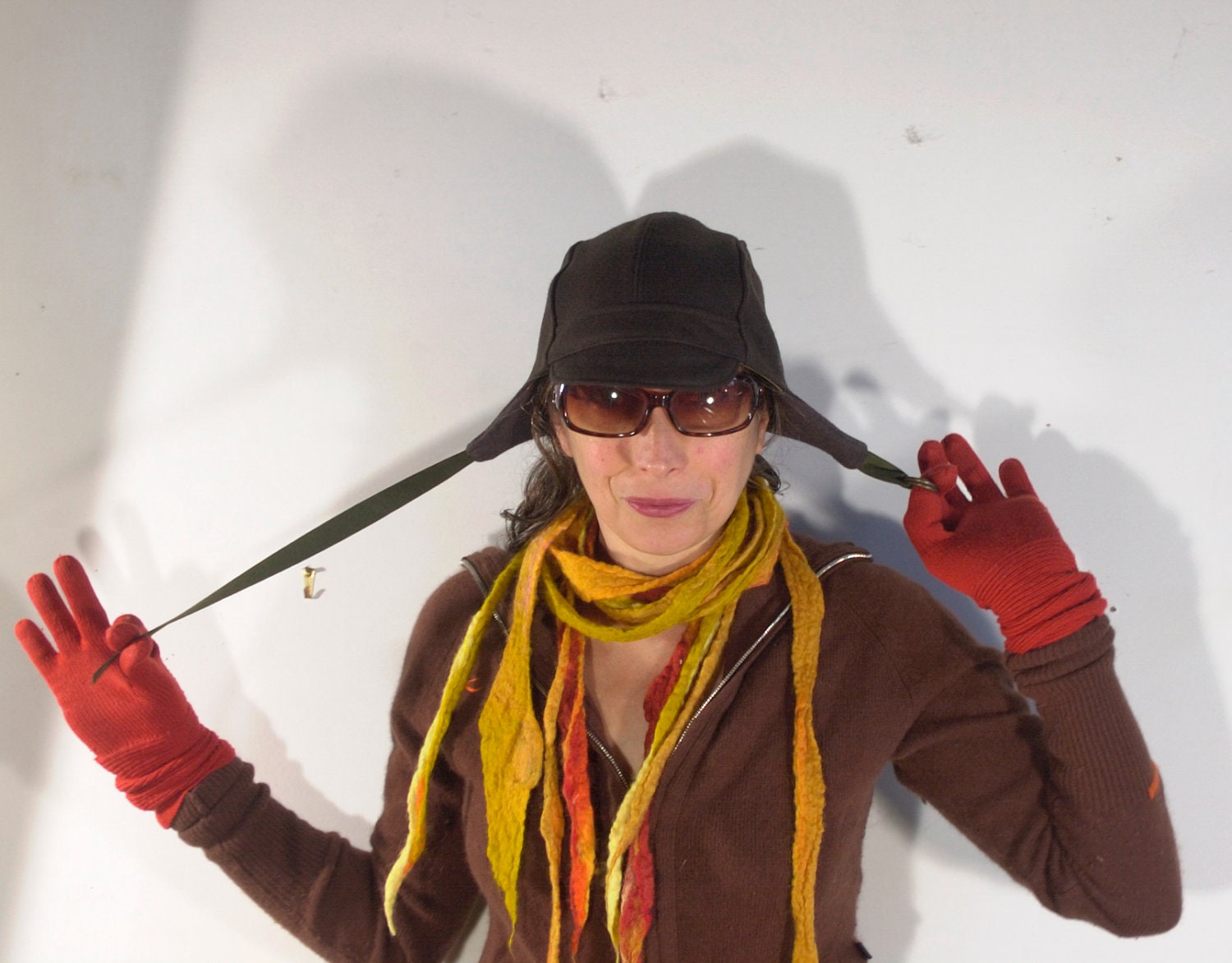 Winter Aviator Hat in Olive Green Wool : Womens, Mens Hats - Amelia