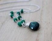 Emerald Necklace Sterling Silver, May Birthstone, Green Fashion