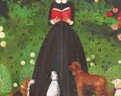 Miss Moon Was A Dog Governess.  Lesson One.  Canvas Reproduction Print