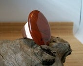 Red Jasper and Copper Metalwork Ring, size 8.5