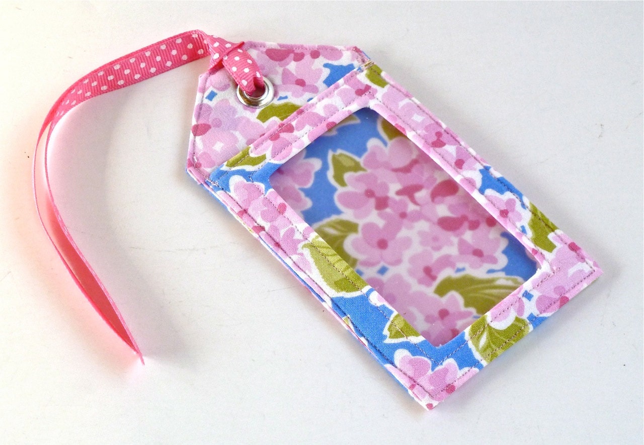 Fabric Luggage Tag Pink Floral