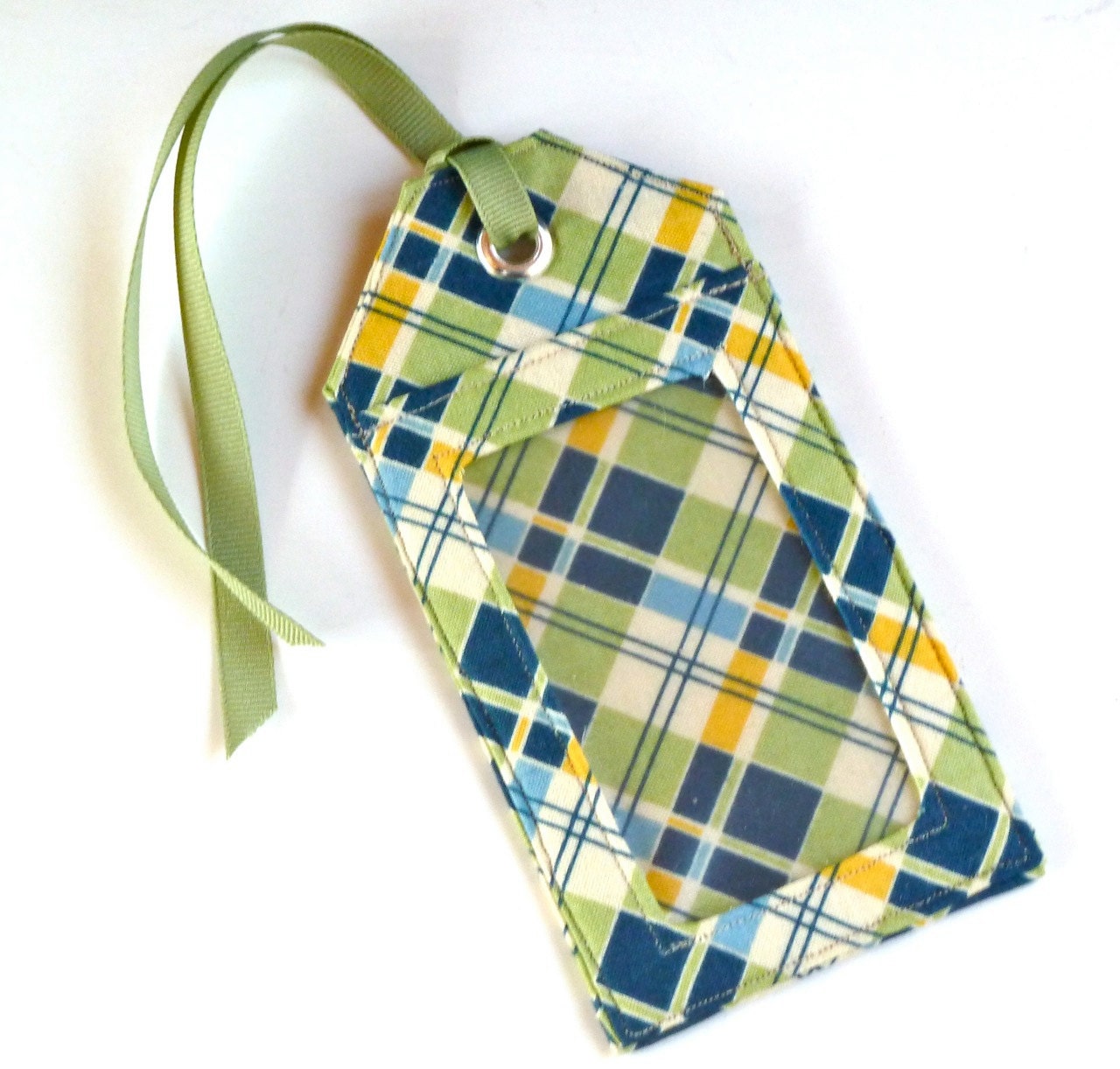 Fabric Luggage Tag Summer Plaid