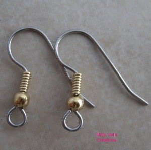 500 Two Tone Surgical Steel Ear Wires