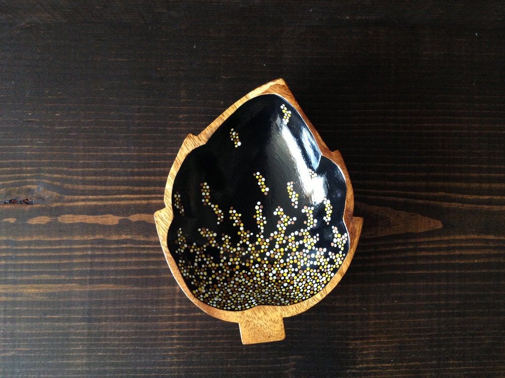 Leaf Bowl : Yellow Array Dots