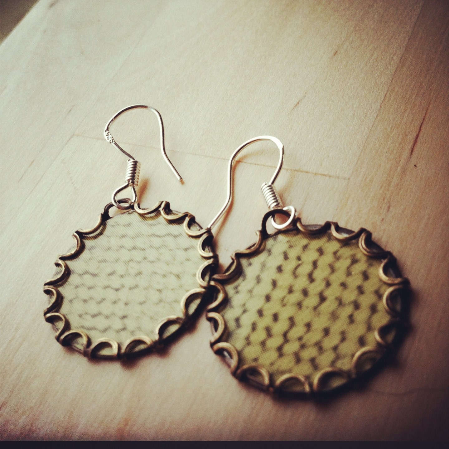 LINEN Vintage Tea Tin Floral Earrings