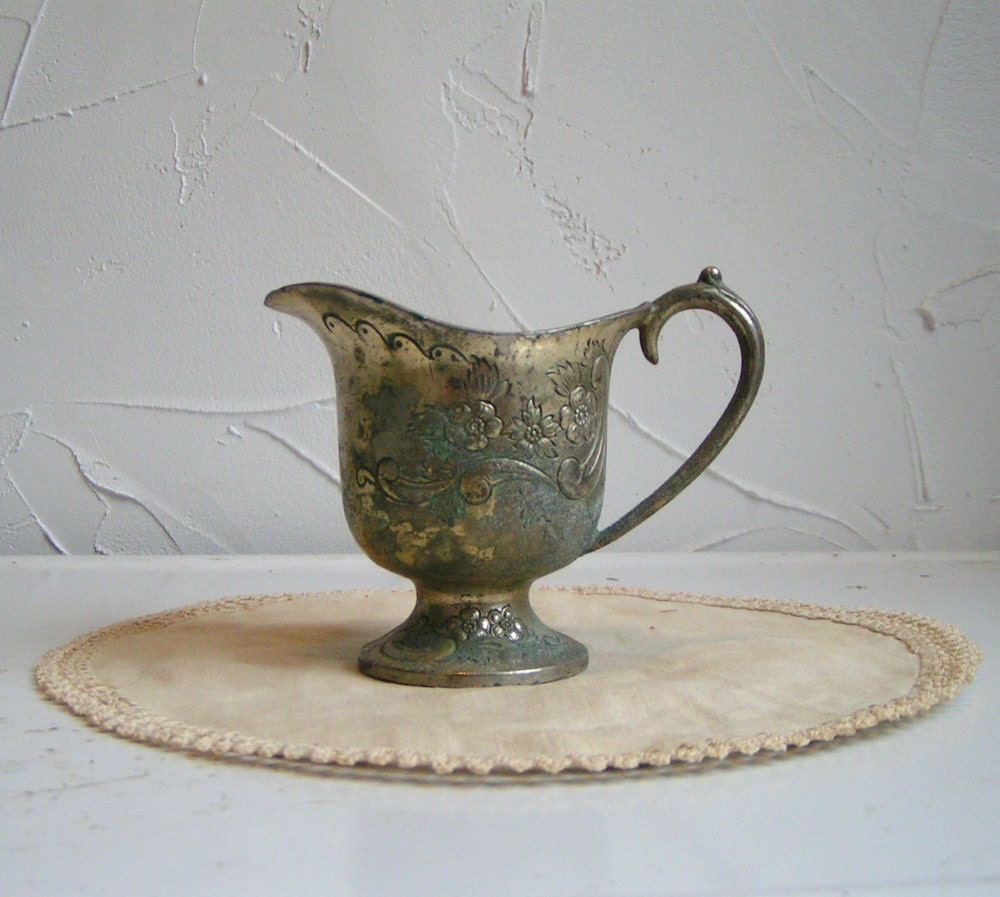 Silver Plated Creamer. Worn and Aged