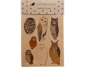 owl tattoo stickers - set of 7