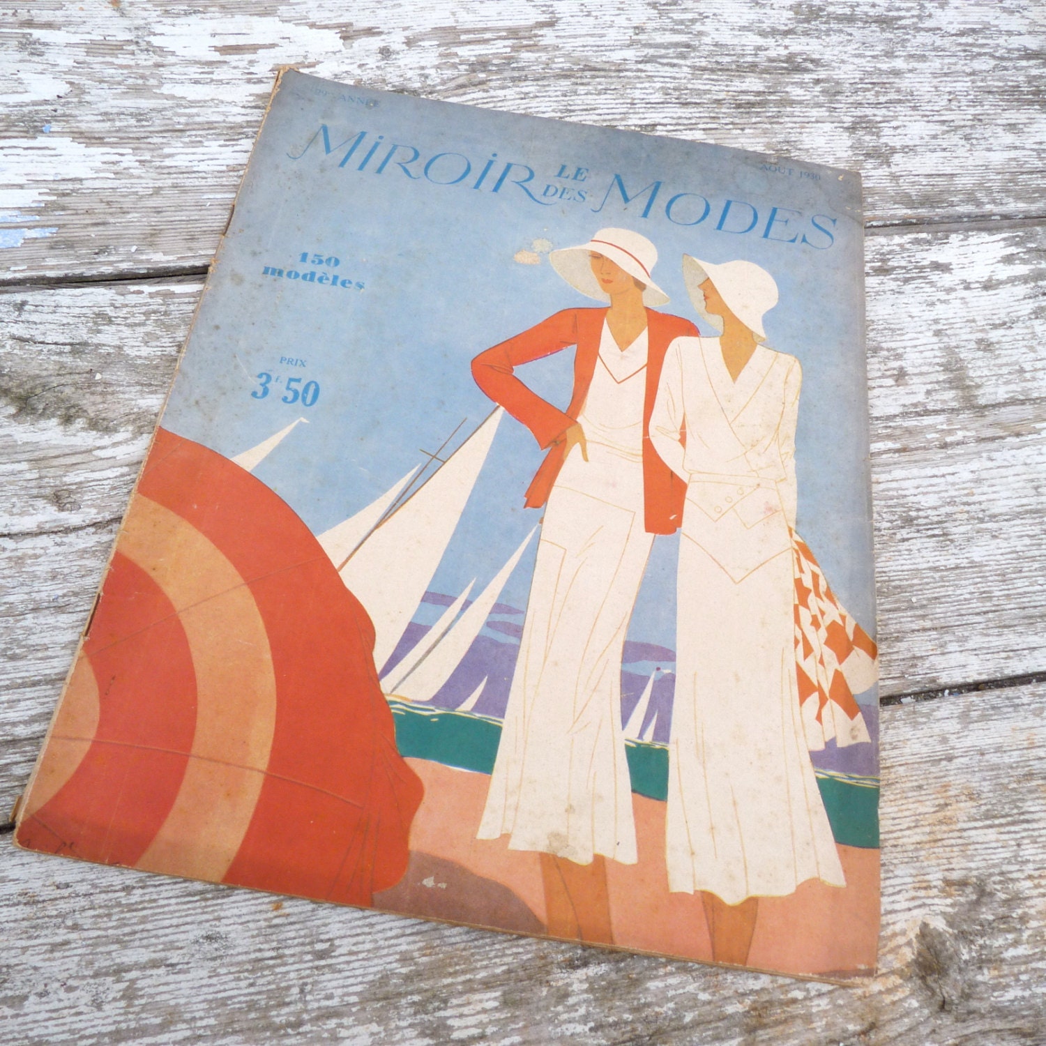 Vintage 1930 French Fashion  issue  MIRROIR DES MODES magazine publication