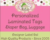 Personalized Laminated Tags for Backpacks, Luggage, Diaper Bags, Sports Bags, Computer Bags, Business